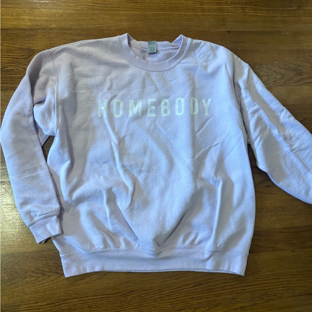 Purple “Homebody” sweatshirt